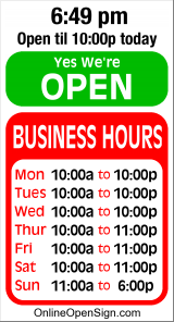 Business Hours for Mr%20Delivery